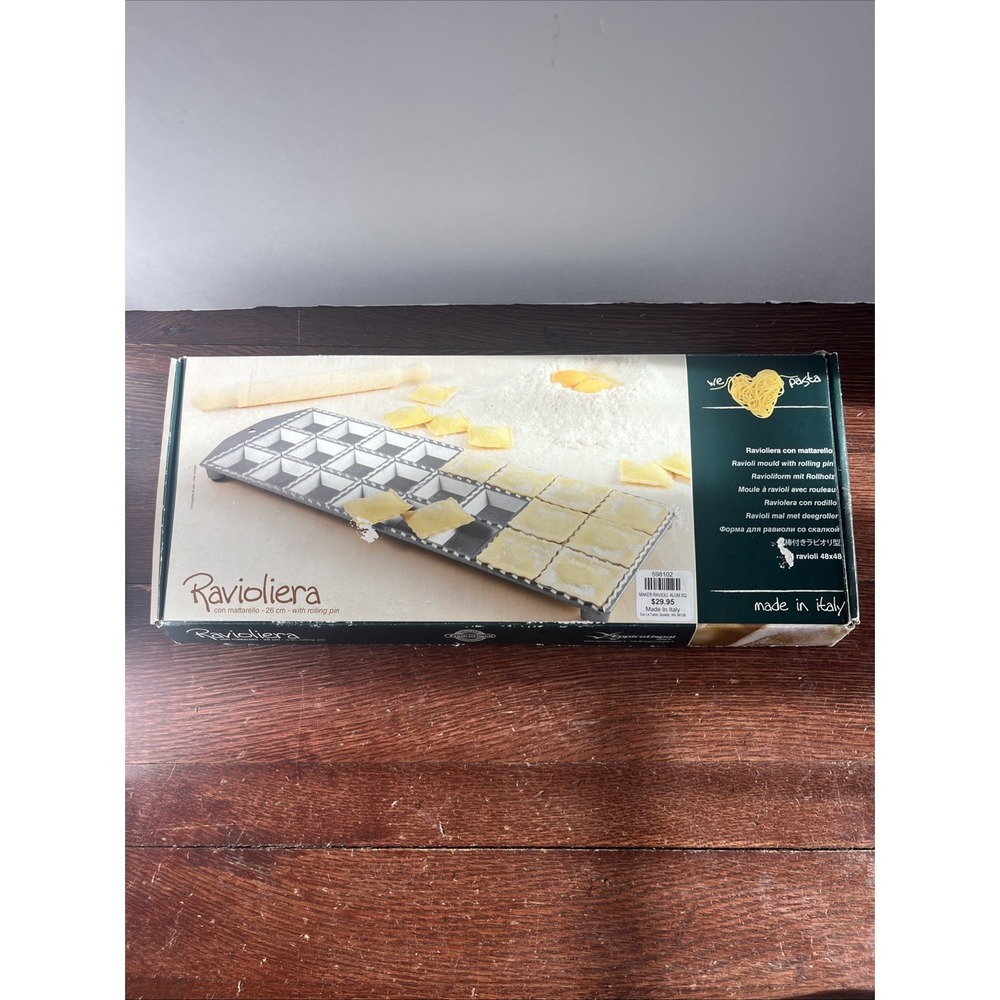 Eppicotispai  Aluminum Square Ravioli Mold  Made in Italy‎ Open Box Missing Pin